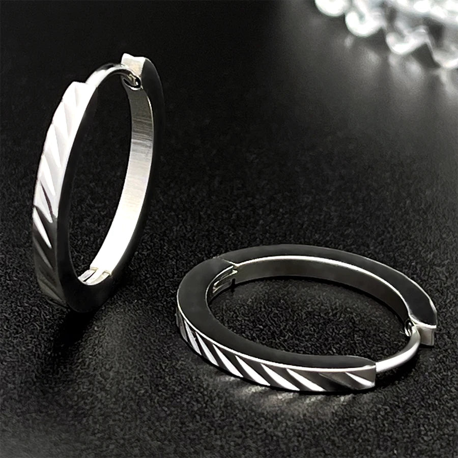 1 Pair of Silver Creole Round Large Hoop Earrings Women's Large Stainless Steel Hoop Earrings with Smooth and Beautiful Cut eari