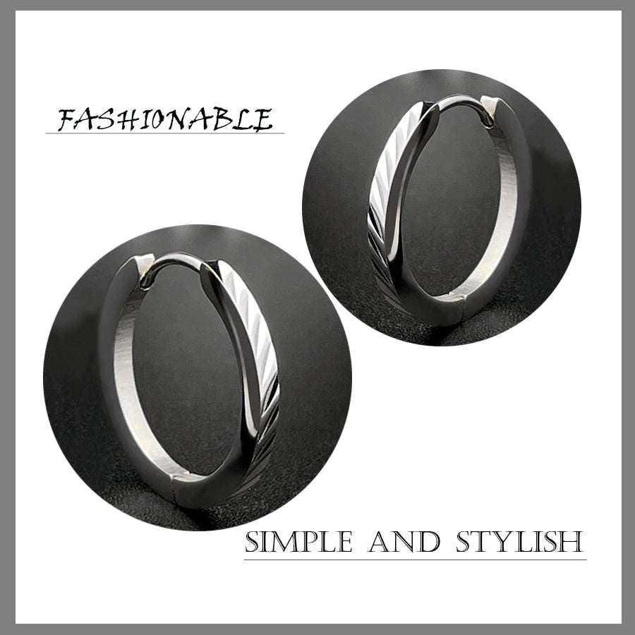 1 Pair of Silver Creole Round Large Hoop Earrings Women's Large Stainless Steel Hoop Earrings with Smooth and Beautiful Cut eari