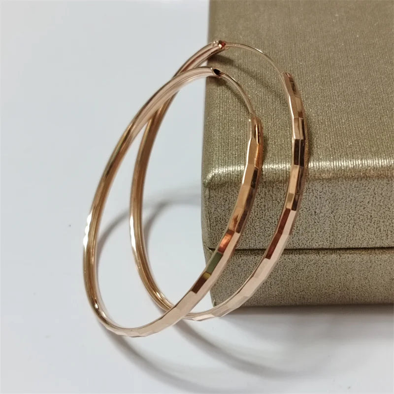 Somilia - Hoop Earrings For Women Authentic 925 Sterling Silver 3.0mm Fashion Earring Fine Rings Jewelry Large Eari Girl Gift