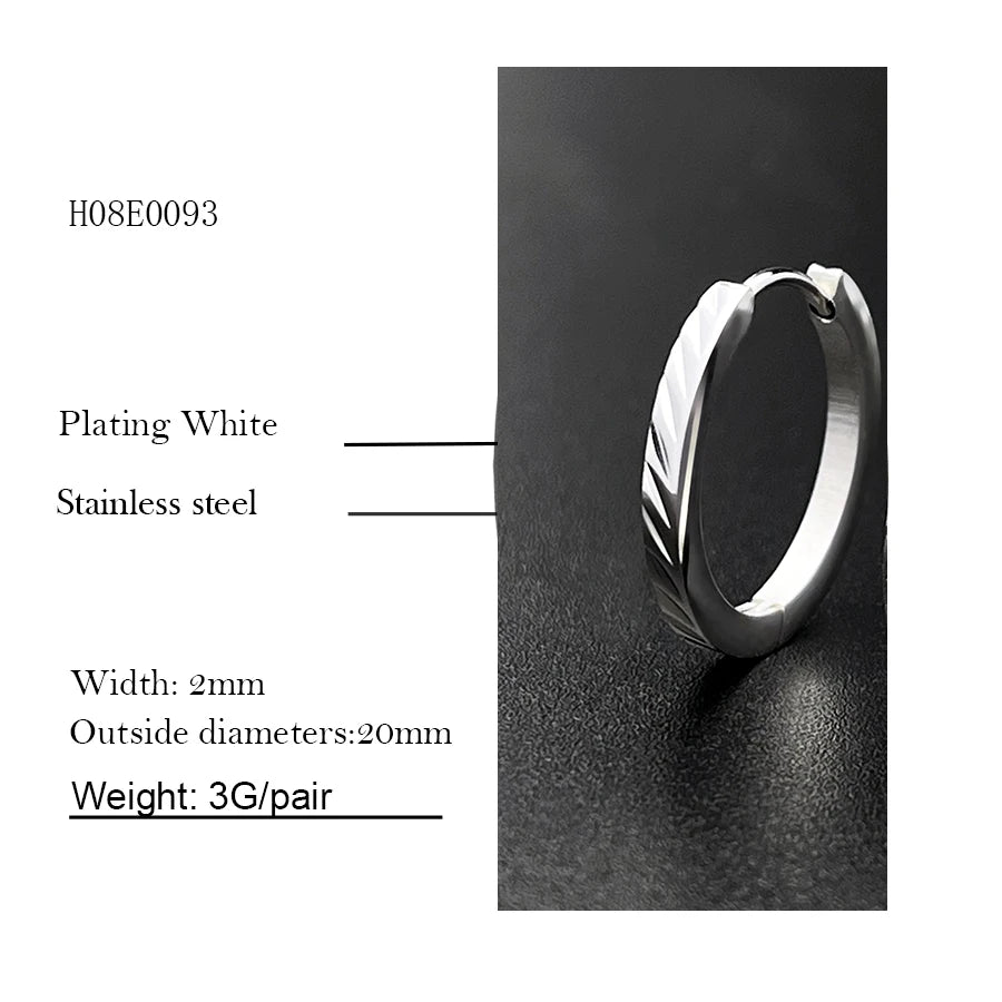 1 Pair of Silver Creole Round Large Hoop Earrings Women's Large Stainless Steel Hoop Earrings with Smooth and Beautiful Cut eari