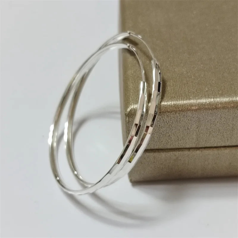 Somilia - Hoop Earrings For Women Authentic 925 Sterling Silver 3.0mm Fashion Earring Fine Rings Jewelry Large Eari Girl Gift