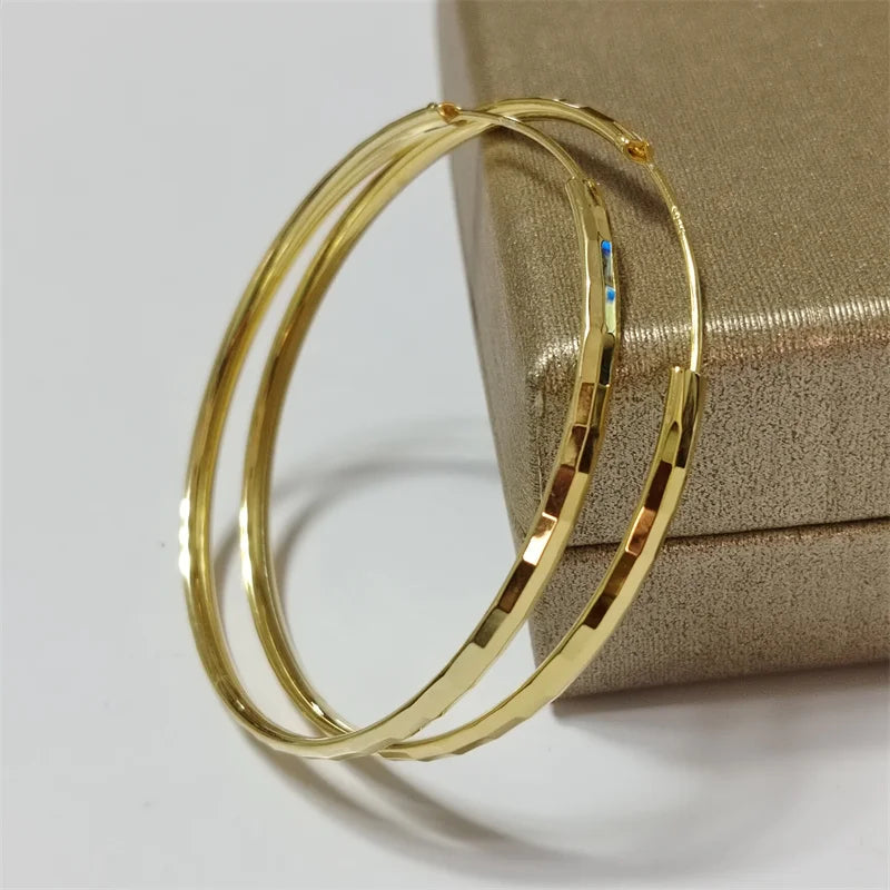 Somilia - Hoop Earrings For Women Authentic 925 Sterling Silver 3.0mm Fashion Earring Fine Rings Jewelry Large Eari Girl Gift