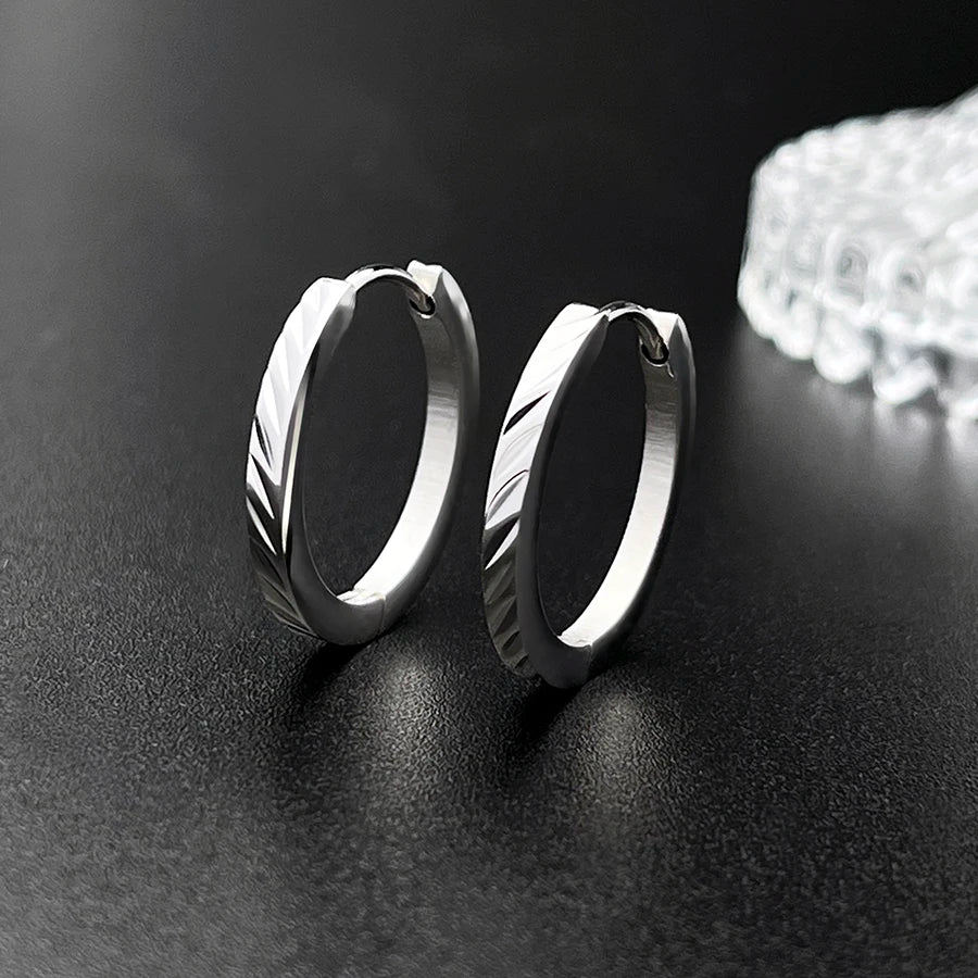 1 Pair of Silver Creole Round Large Hoop Earrings Women's Large Stainless Steel Hoop Earrings with Smooth and Beautiful Cut eari