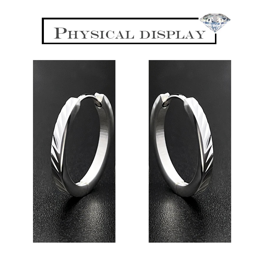 1 Pair of Silver Creole Round Large Hoop Earrings Women's Large Stainless Steel Hoop Earrings with Smooth and Beautiful Cut eari