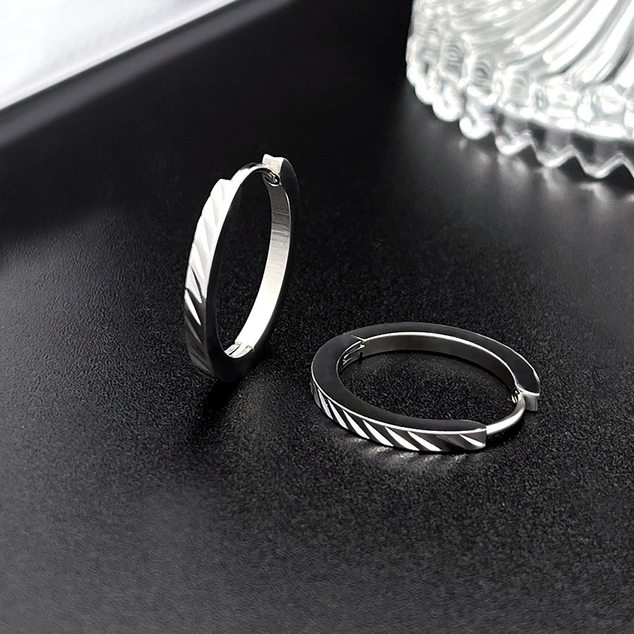1 Pair of Silver Creole Round Large Hoop Earrings Women's Large Stainless Steel Hoop Earrings with Smooth and Beautiful Cut eari