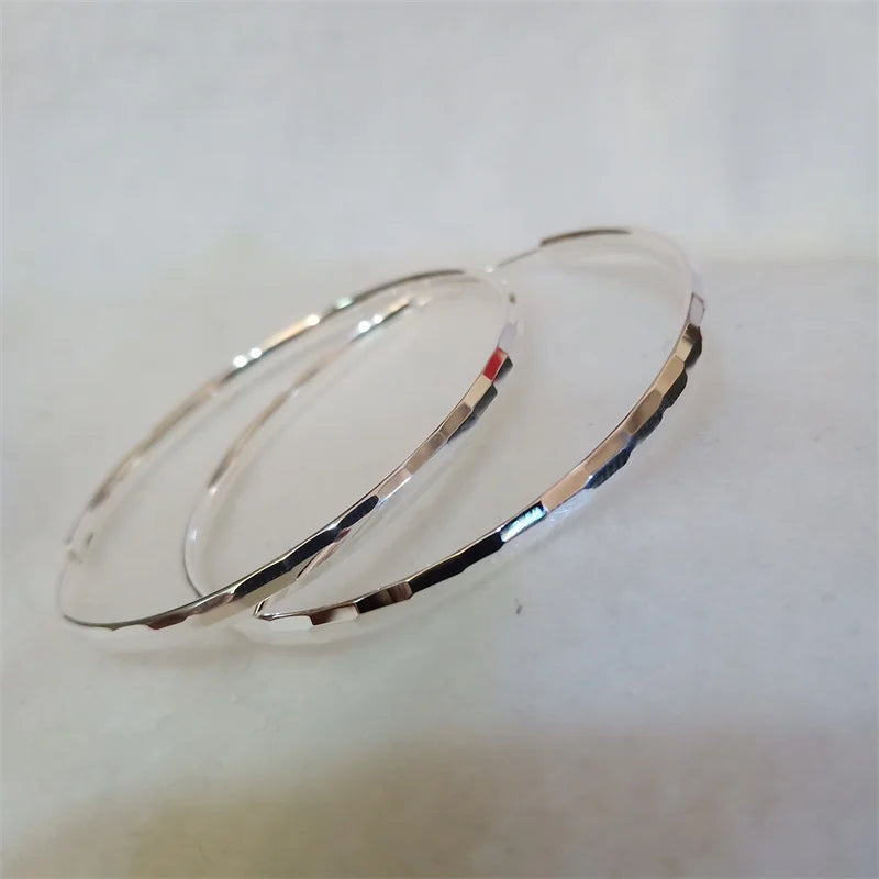 Somilia - Hoop Earrings For Women Authentic 925 Sterling Silver 3.0mm Fashion Earring Fine Rings Jewelry Large Eari Girl Gift