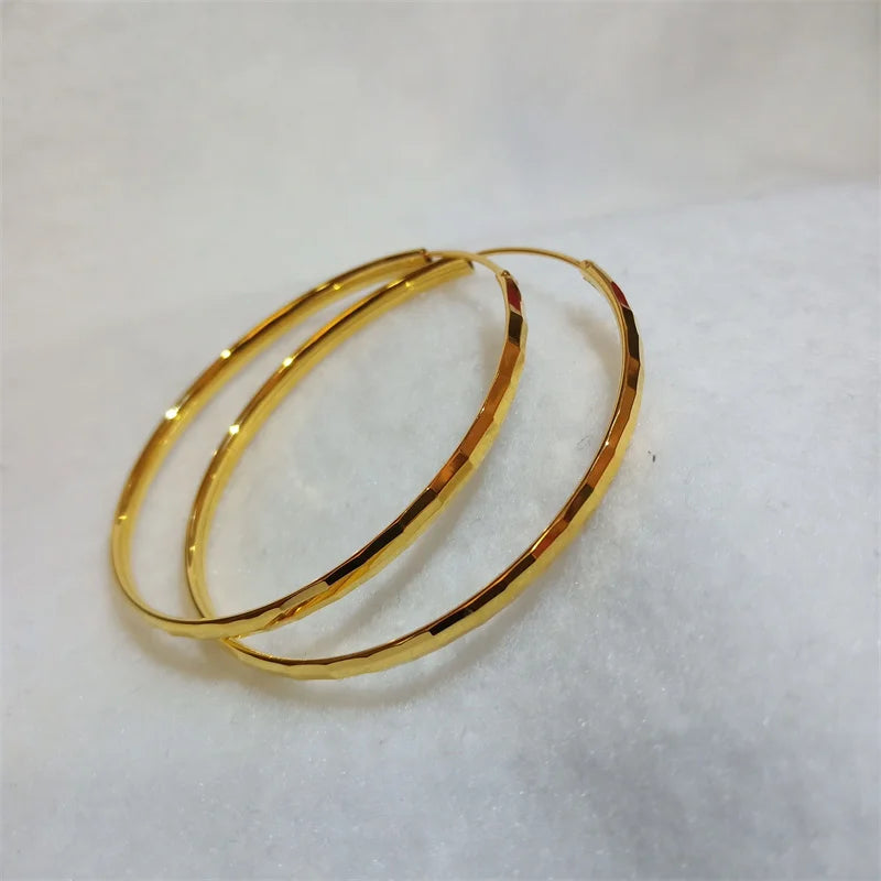 Somilia - Hoop Earrings For Women Authentic 925 Sterling Silver 3.0mm Fashion Earring Fine Rings Jewelry Large Eari Girl Gift