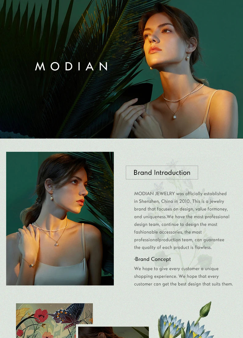 MODIAN Real 925 Sterling Silver Charm Pearl Drop Earrings Fashion Gold Color Swing Dangle Eari For Women Fine Female Jewelry