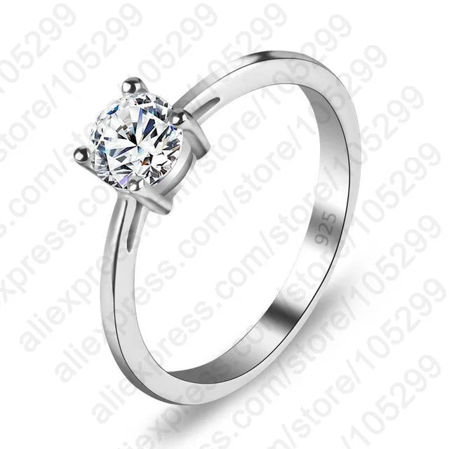 Wholesale 925 Sterling Silver Rings for Women Wedding Engagement Jewelry Cubic Zircon Band Anniversary Ring Mujer