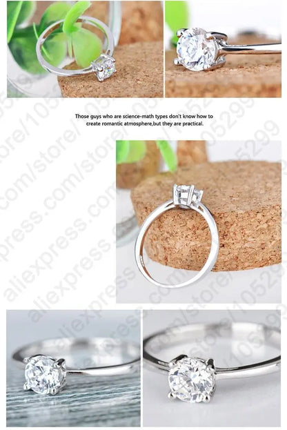 Wholesale 925 Sterling Silver Rings for Women Wedding Engagement Jewelry Cubic Zircon Band Anniversary Ring Mujer