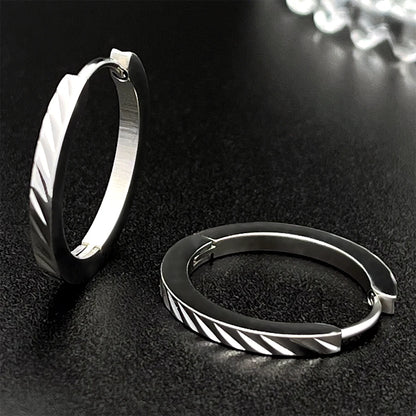 1 Pair of Silver Creole Round Large Hoop Earrings Women's Large Stainless Steel Hoop Earrings with Smooth and Beautiful Cut eari