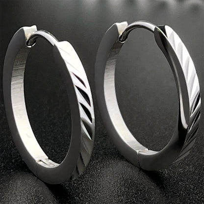 1 Pair of Silver Creole Round Large Hoop Earrings Women's Large Stainless Steel Hoop Earrings with Smooth and Beautiful Cut eari