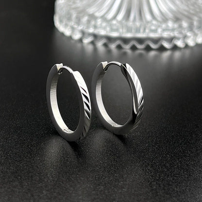1 Pair of Silver Creole Round Large Hoop Earrings Women's Large Stainless Steel Hoop Earrings with Smooth and Beautiful Cut eari
