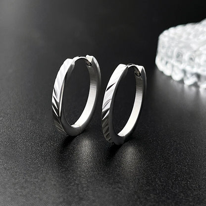 1 Pair of Silver Creole Round Large Hoop Earrings Women's Large Stainless Steel Hoop Earrings with Smooth and Beautiful Cut eari