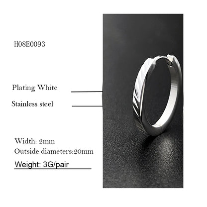 1 Pair of Silver Creole Round Large Hoop Earrings Women's Large Stainless Steel Hoop Earrings with Smooth and Beautiful Cut eari