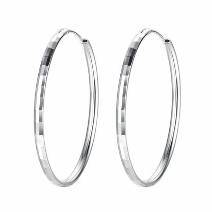 Somilia - Hoop Earrings For Women Authentic 925 Sterling Silver  3.0mm Fashion Earring Fine Rings Jewelry  Large Eari  Girl Gift