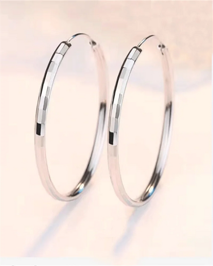 Somilia - Hoop Earrings For Women Authentic 925 Sterling Silver  3.0mm Fashion Earring Fine Rings Jewelry  Large Eari  Girl Gift