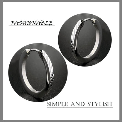 1 Pair of Silver Creole Round Large Hoop Earrings Women's Large Stainless Steel Hoop Earrings with Smooth and Beautiful Cut eari