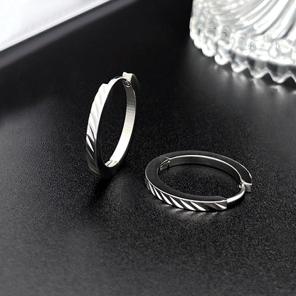 1 Pair of Silver Creole Round Large Hoop Earrings Women's Large Stainless Steel Hoop Earrings with Smooth and Beautiful Cut eari