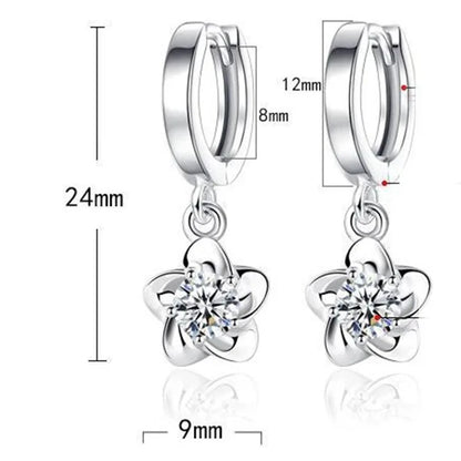 925 Sterling Silver Earrings Jewelry High Quality Retro Simple Pattern Purple White Zircon Earrings Hot Sale